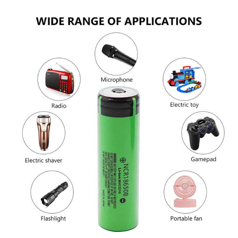 2020 100% Оригинал 3 7 v 18650 аккумуляторная батарея 3400mAh литиевая NCR18650B для игрушек