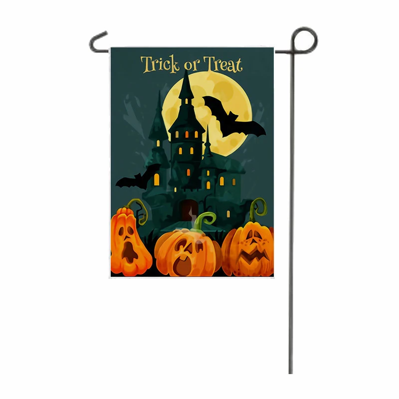 Fall Pumpkin Maple Leaves Garden Flag Double Sided Decorative Hanging Linen Banner For Outdoor Yard Lawn Patio Porch Far | Дом и сад