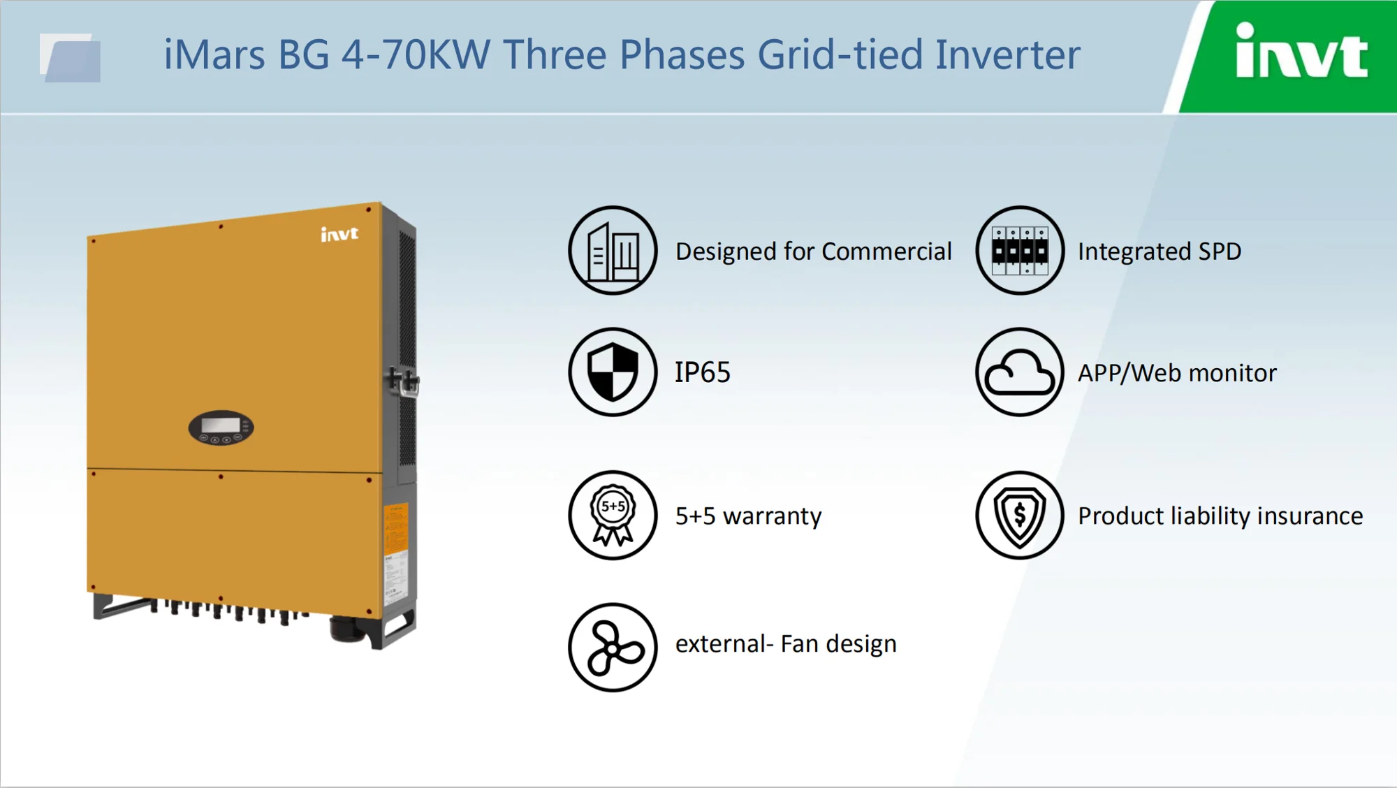 

35KW perlight three phase on grid solar pure sine wave solar inverter