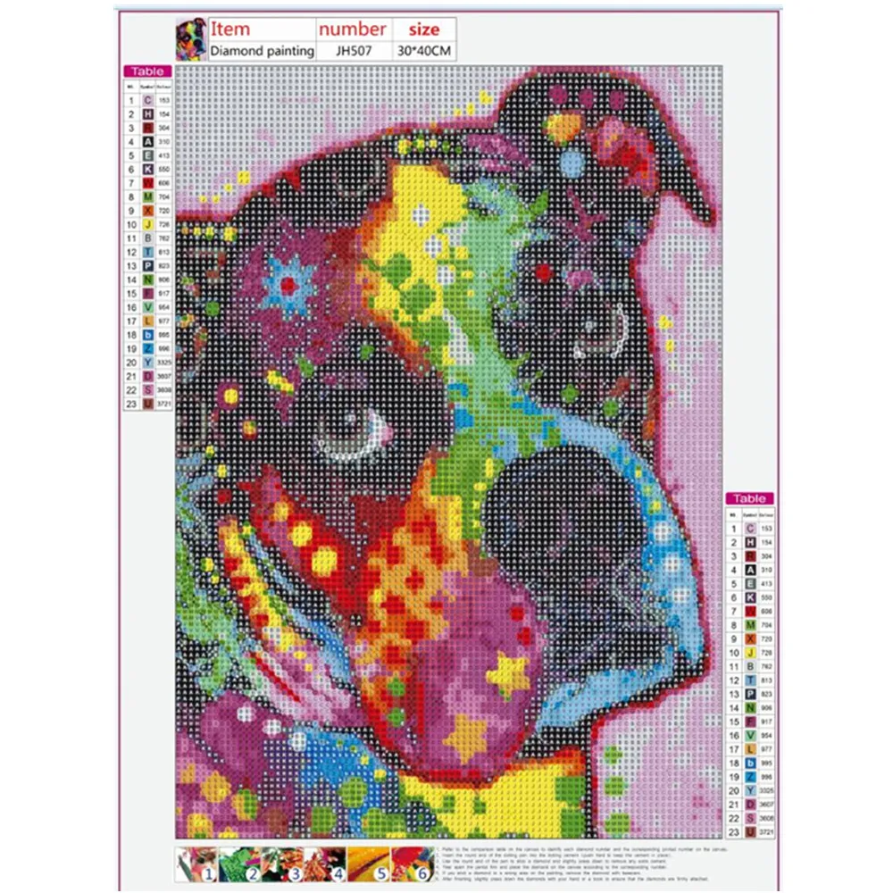 Париж Эйфелева башня Алмазная 5D мультфильм животных алмазов картина собака