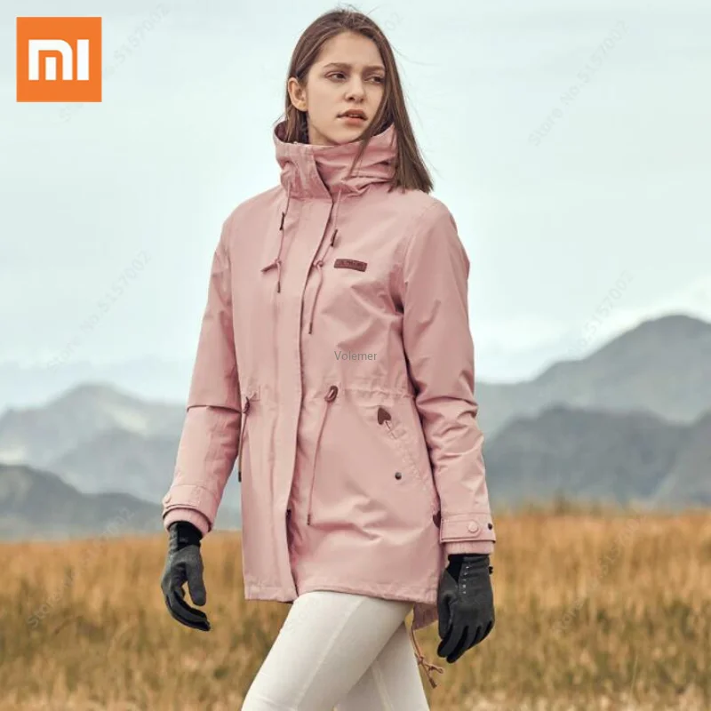 

Xiaomi PELLIOT Women Hiking Windbreaker Mid-length Design Outdoor Camping Jacket Windproof Waterproof Jackets Travel Warm Coat