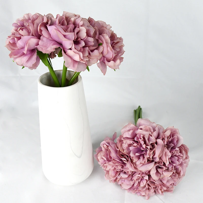 5 шт./Букет Искусственные цветы пиона букет шелковые гортензии для свадьбы День