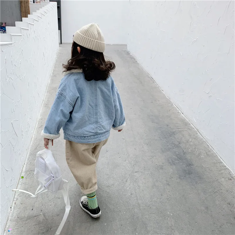 2019 г. Новинка зимняя повседневная утепленная джинсовая куртка в Корейском стиле