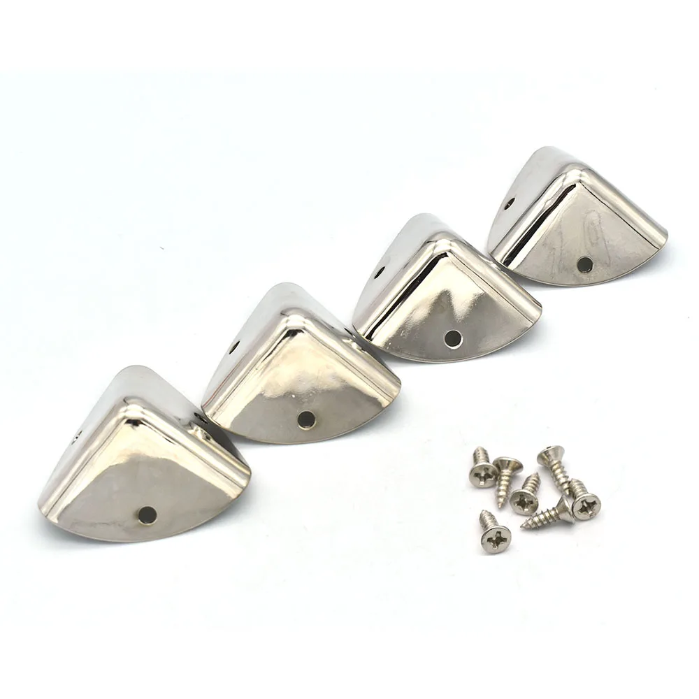 

38mm Silver Box Corner Protector Triangle Metal Box Decorative Edge Safety Guard Corner clip Metal Jewelry Box Corners - 8pcs
