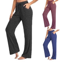 yoga pants high waist comfortable solid color long elastic flare pants for yoga