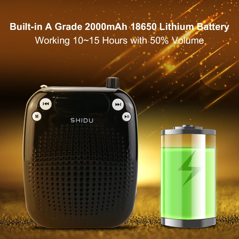 저렴한 SHIDU-10W 휴대용 음성 증폭기 무선 마이크 HiFi 오디오 미니 스피커, 교사 투어리스트 가이드 요가 강사 S611