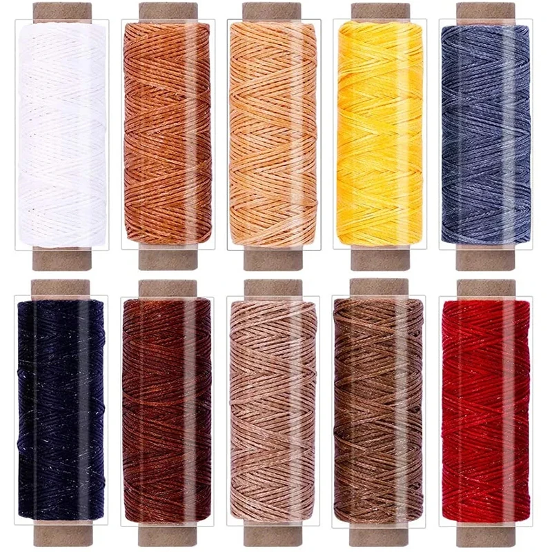 

LMDZ 550Yards Leather Sewing Waxed Thread,150D 55Yards Per Spool Stitching Thread for Leather Craft DIY,Bookbinding,Shoe Repair