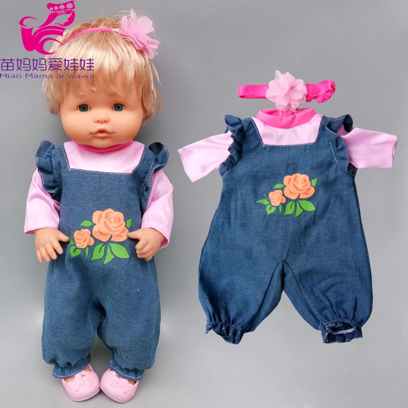 

for 42cm Nenuco baby doll clothes jeans pants fit 38cm Ropa y su Hermanita doll jump suit