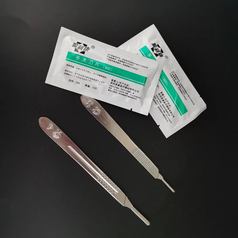 22 шт./компл. одноразовые стерильные хирургические лезвия Φ (10 шт. 11 # + 10 23 1 №. 3 hilt NO.