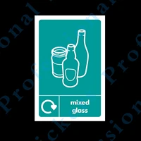 mixed glass waste recycling plastic sign or sticker choose size material waterproof vinyl stickers for car
