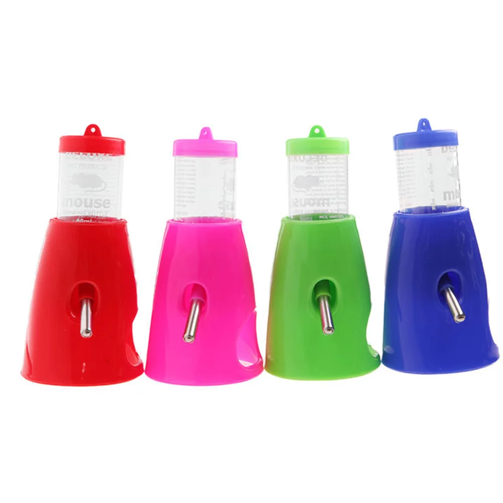 80ml 2 In 1 Hamster Water Bottle Auto Drinker Guinea Pig Feeder Dispenser with House Bottom Holder Little Pet | Дом и сад