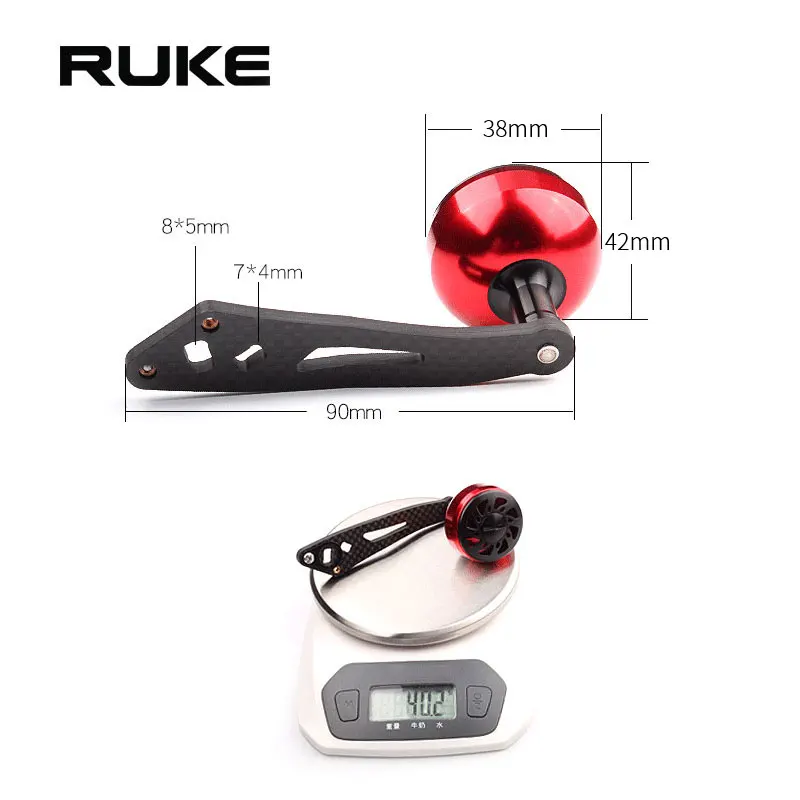 Рыболовная катушка RUKE рукоятка из углеродного волокна для Daiwa Abu и Shimano размер