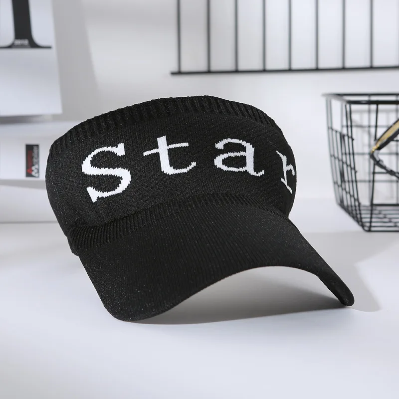 

Summer Star Letter Hat Women's Casual Knitted Sun Hats Visor Caps For Travel Outdoor Breathable Casquette Gorras