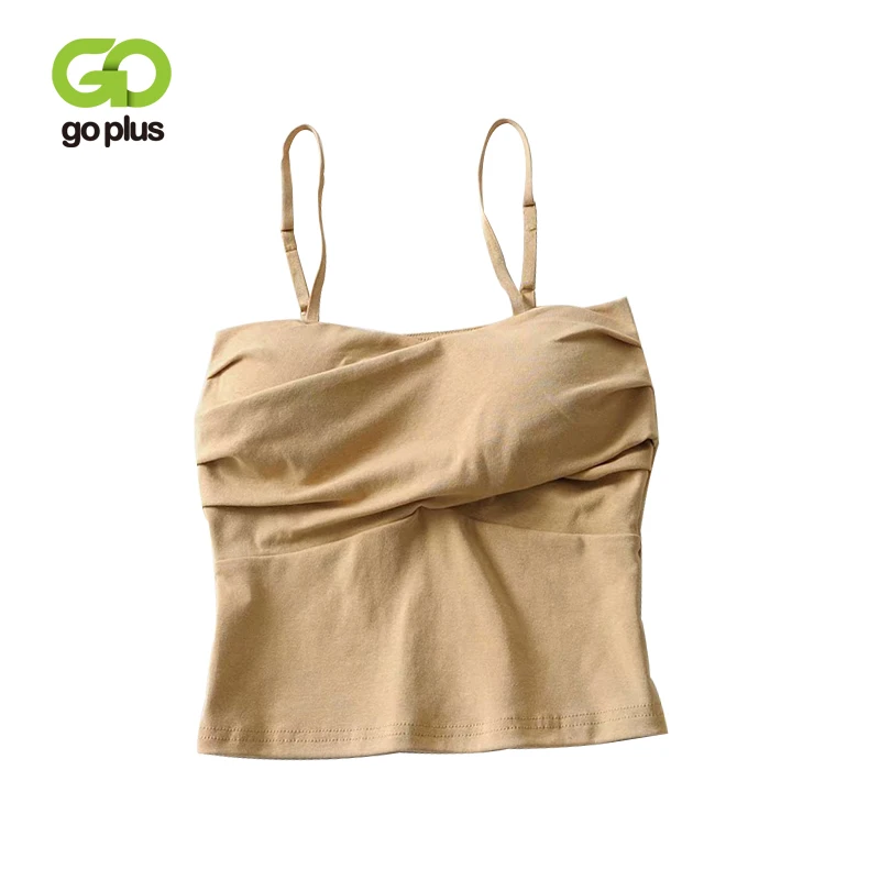 Женский короткий топ без рукавов GOPLUS повседневная шикарная рубашка сезон весна