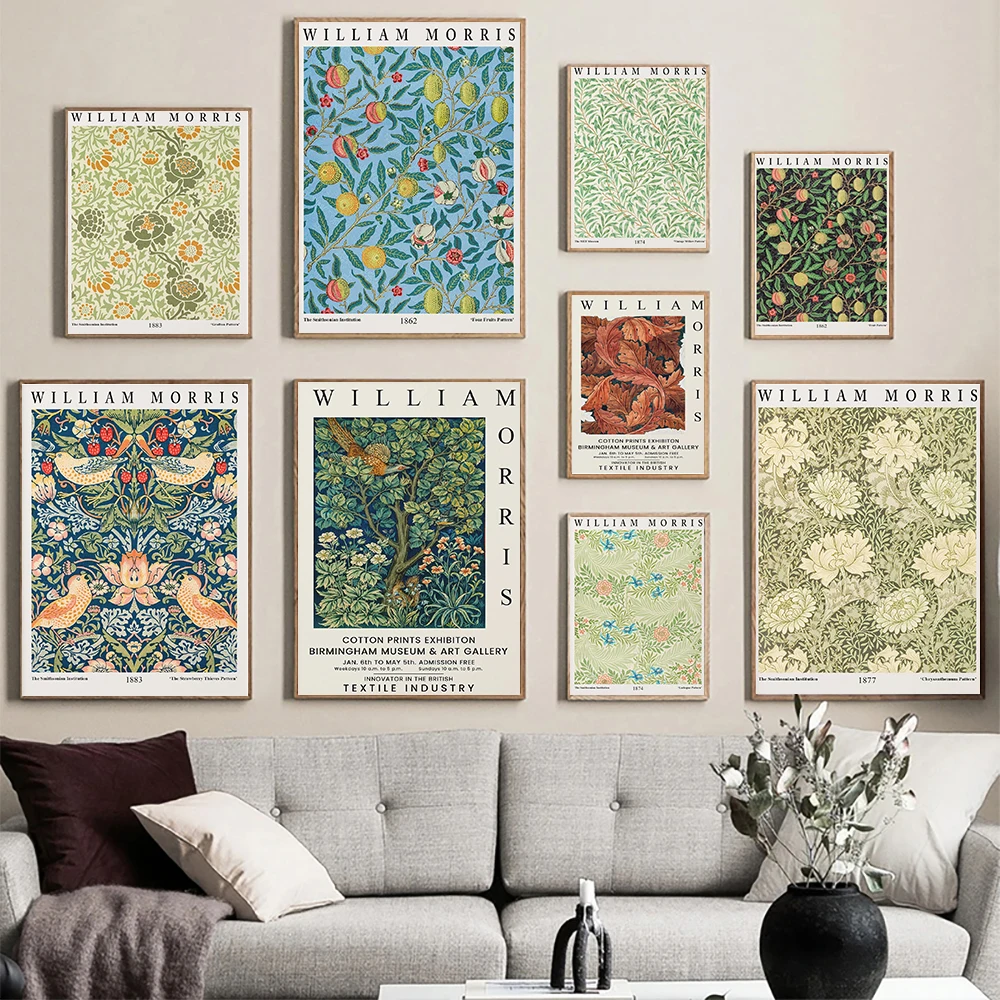 Винтажные настенные постеры с изображением листьев и цветов в скандинавском