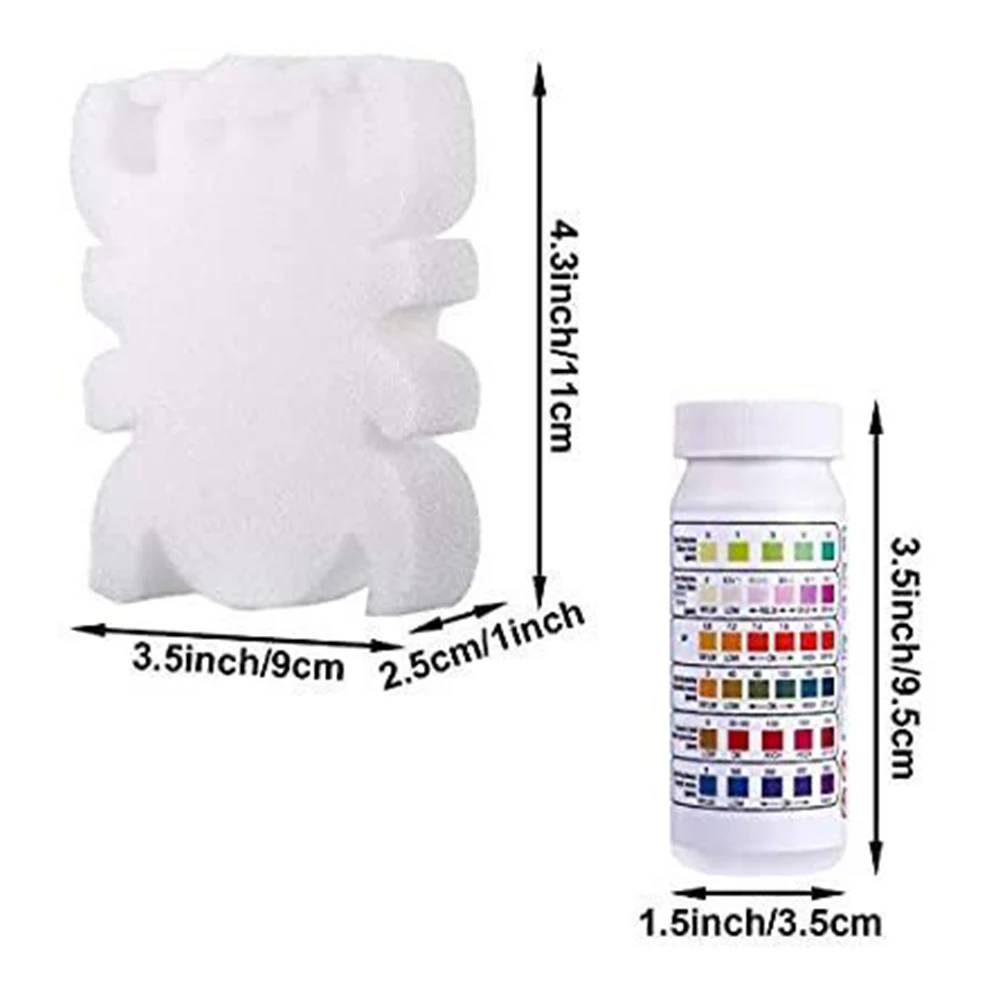6pcs Pools Scum Sponges with 50pcs 6-in-1 Test Strips Cartoon Spider Shape Oil Grime Absorbing Sponge Cleaning Filter | Спорт и