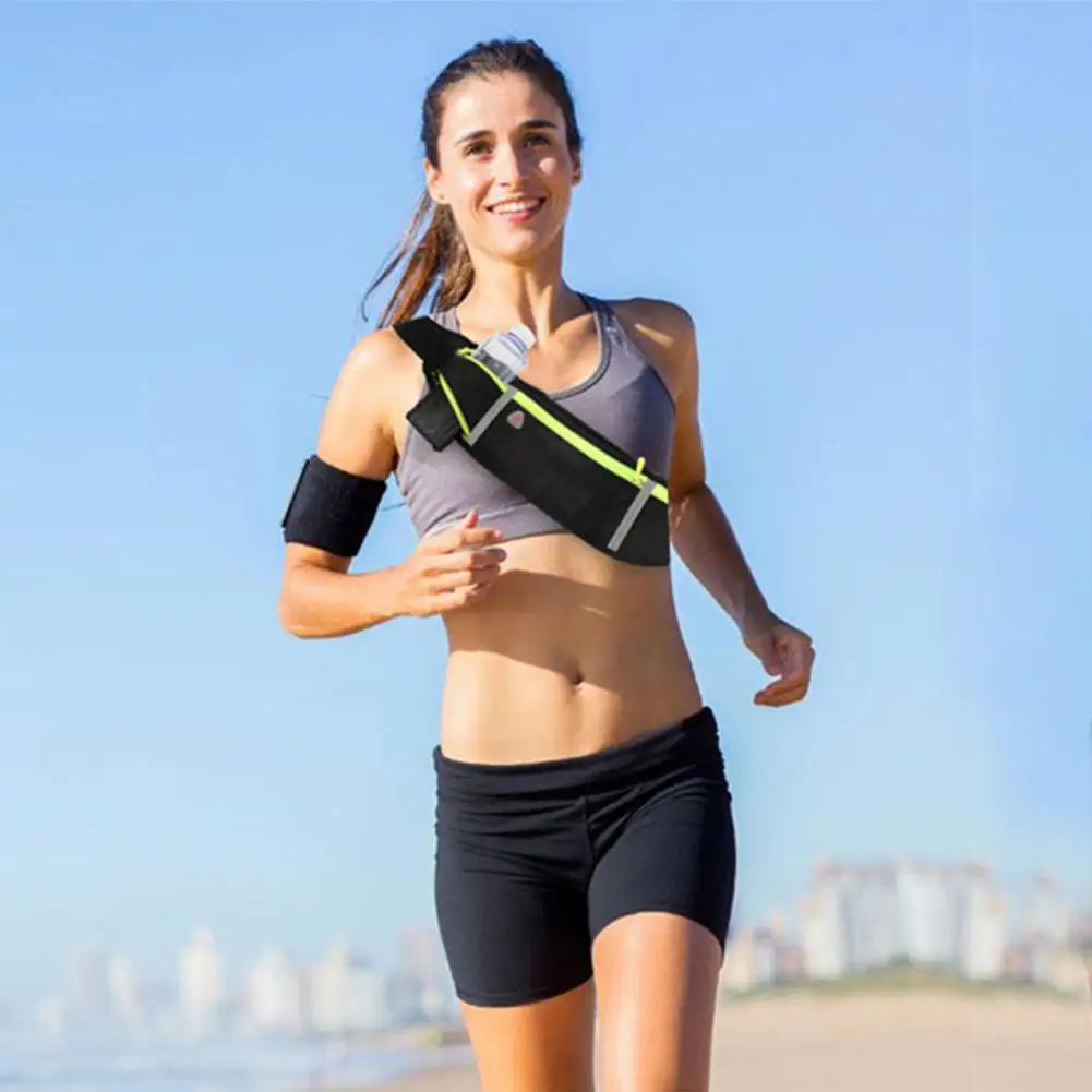 

Durable Belt Bag Sweatproof Multiuse Polyester Hidden Anti-theft Walking Cell Phone Bag Large Capacity Workout Sport Pouch Bag