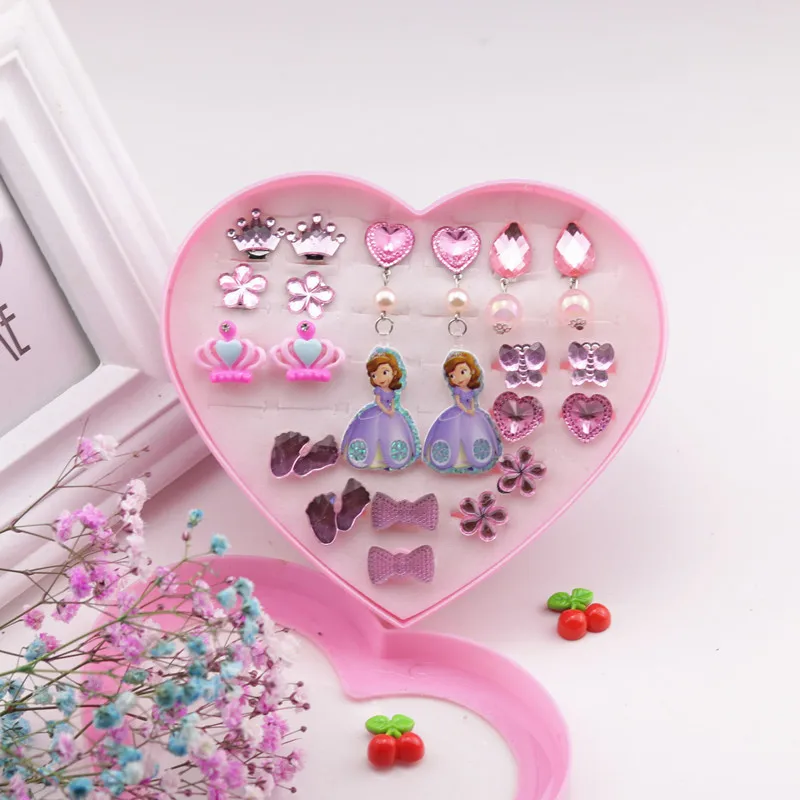 Детские клипсы Холодное сердце из мультфильма Disney серьги без отверстия для ушей +