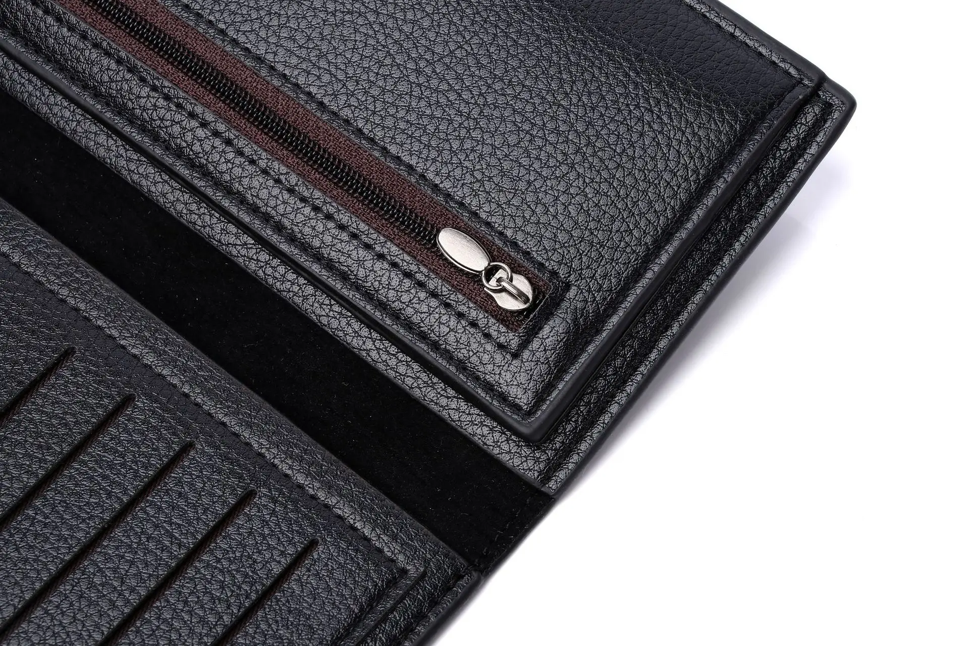 

2021 New PU Leather Business Men's Long Wallet Multi-card Position Lychee Pattern Soft Face Clutch