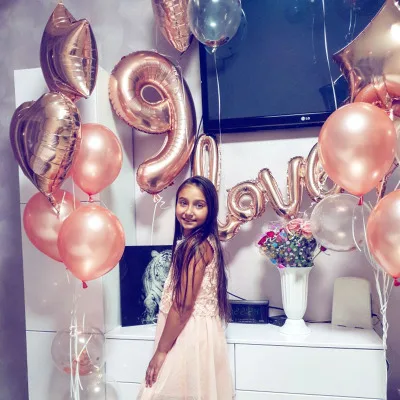 10 шт 18 inch Звезда розового золота в форме сердца круглый Globos металлик Цвет