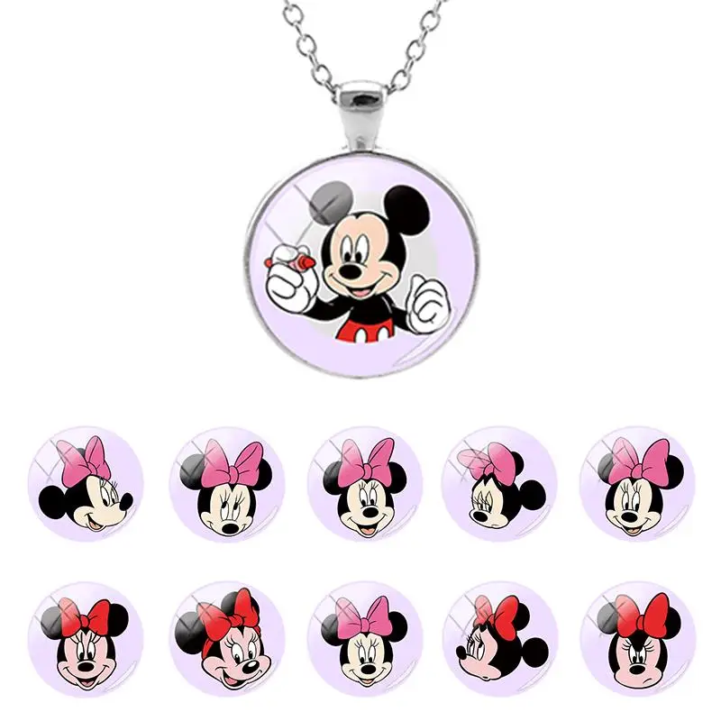 

Disney Mickey Mouse Pattern Trendy Glass 25mm Dome Pendant Necklace Cartoon for Girl Cabochon Jewelry Birthday Present MIK312-25