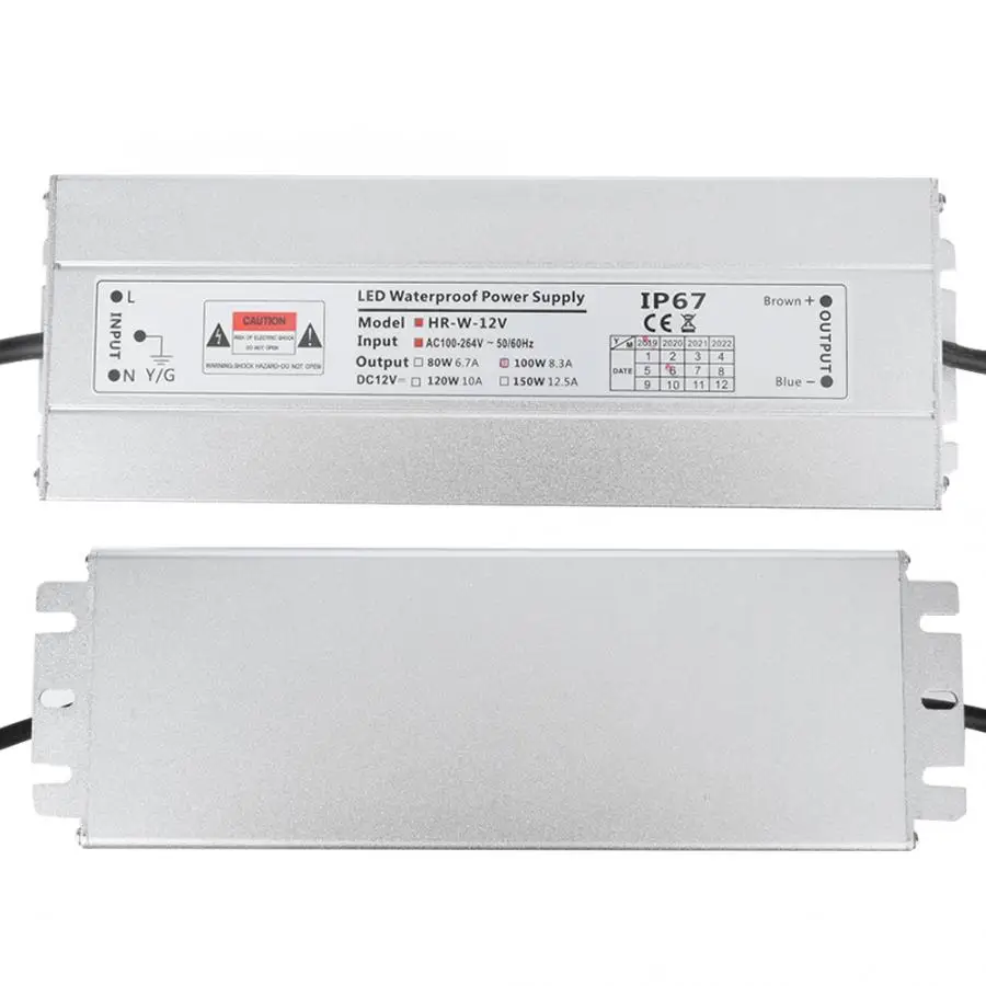 

Waterproof LED Switch Power Supply DC 12V 8.3A To 100~264V AC lighting Transformers For LED Strip light