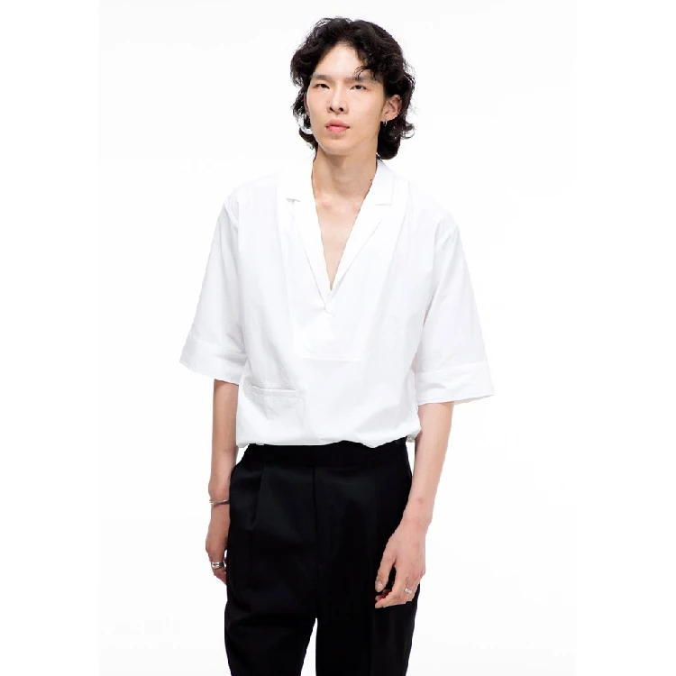 

2019 Original design v-neck loose five-minute sleeve shirt M-6XL! Custom plus-size shirts