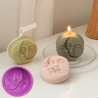 1pcs silicone soap mold crescent moon face soap molds for soap making diy homemade lotion bar polymer clay cake mold candle mold