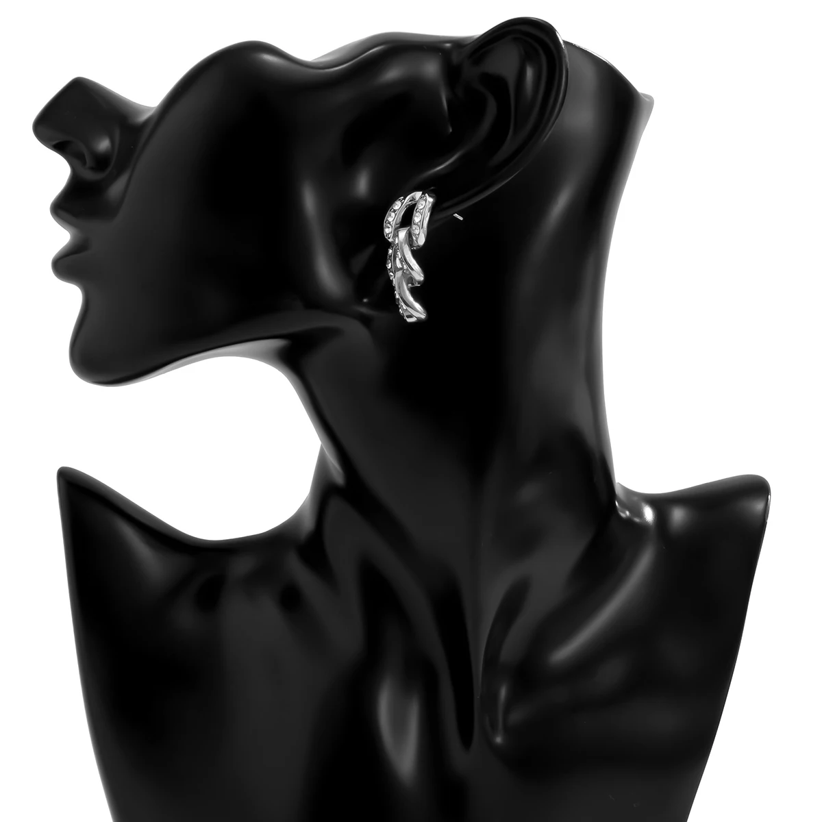 

KunJoe New Silver Color Cuban Chain Dangle Earrings For Women Elegant Rhinestone Geometric Drop Earrings 2021 Fashion Jewelry