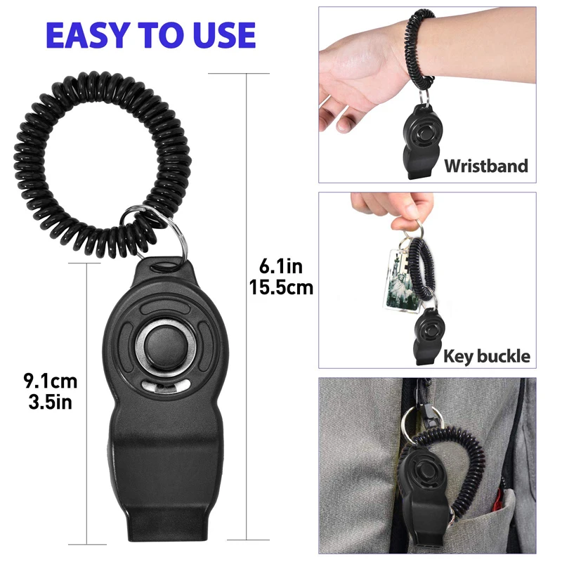 Benepaw Dog Clickers Whistle 2 In 1 Wrist Band Pet Training Consistent Positive Reinforcement For Puppies Fix Undesired Behavior | Дом и сад