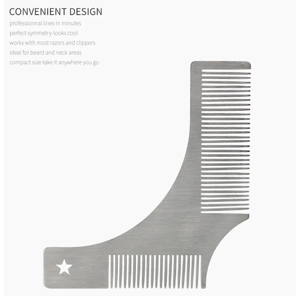 

Beard Shaping Comb Template Comb Beard Styling Tool Stainless Steel Beard Modeling Template for Getting Perfect Beard Lines