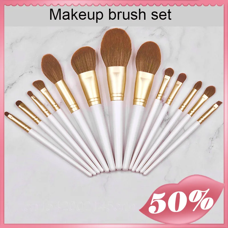 

HAPPY MAKEUP 12/13 Pcs Makeup Brushes Set Facial Brush Soft Beauty Foundation Eyeshadow Blush Powder Blender Fiber Cosmetic Tool