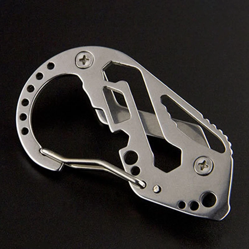 Мультиинструмент карабин из нержавеющей стали мультиинструмент брелок EDC для