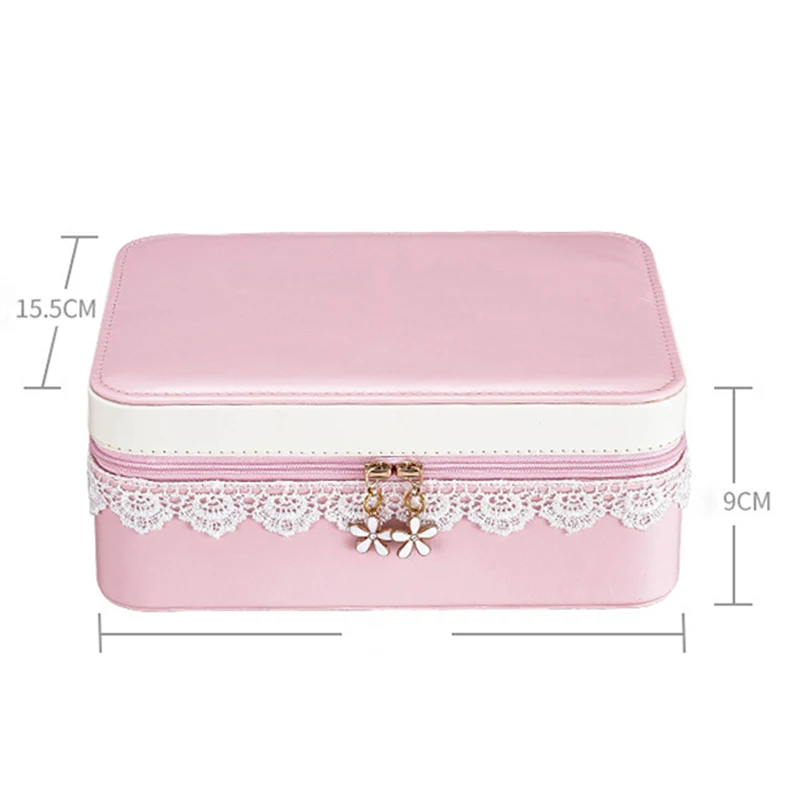 

NEW Large Capacity Jewelry Storage Box Protable Travel Jewelry Box Earring Necklace Ring Simple Girl Plate Leather Organizer Box