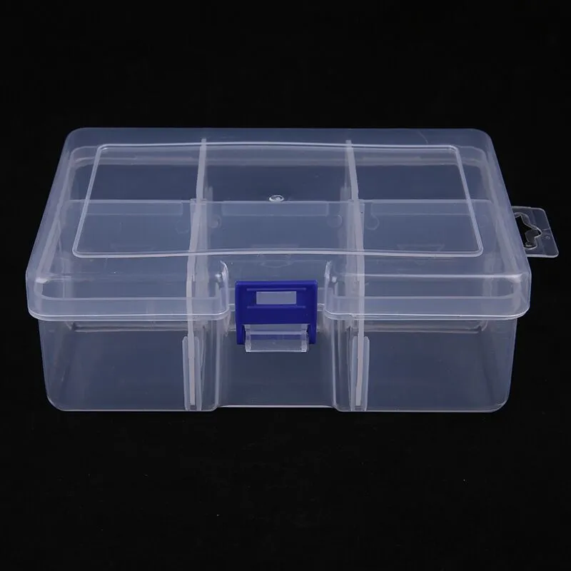 1 шт. Большая пластиковая коробка с 6 сетками простой в использовании и переносной