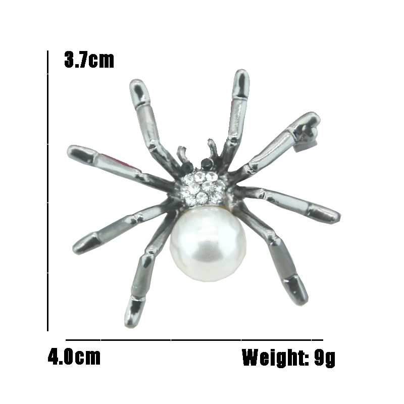 Брошь в виде маленького животного ретро-стиле чёрная простая восьминогая стразы