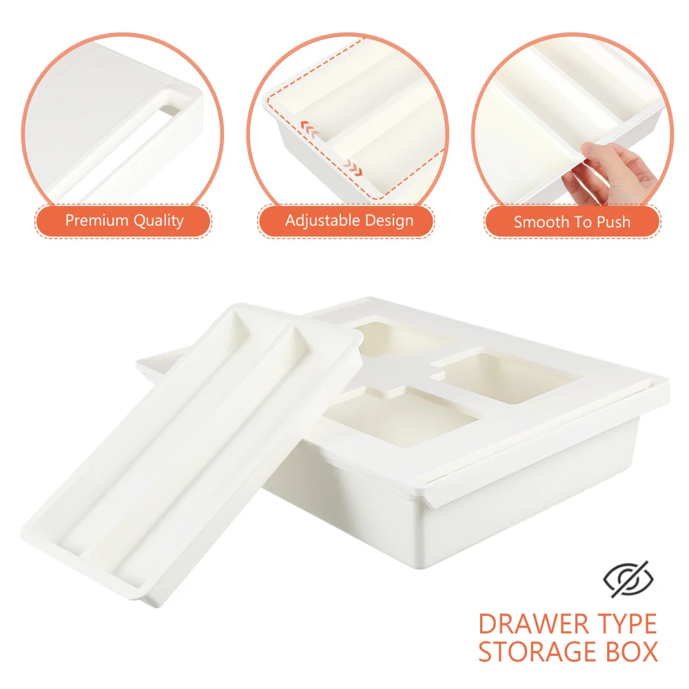 

ARTIBETTER PP Under Desktop Organizer Desk Drawer Self-adhesive Large Drawer for Home Office Sticky Stationery Storage