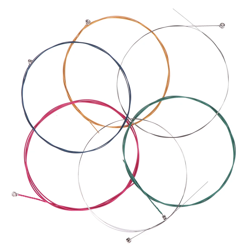 

1 Set 6Pcs Rainbow Colorful Guitar Strings E-A For Acoustic Folk Guitar Classic Guitar Multi Color