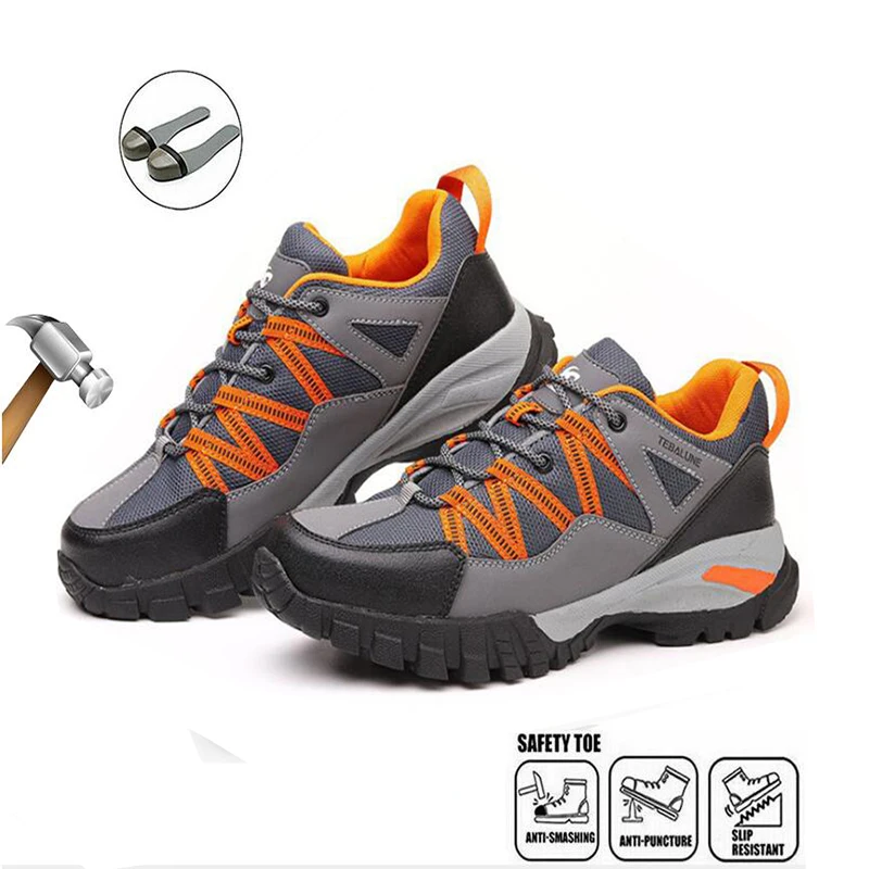 

Men's safety shoes, summer light work shoes, steel toe puncture-resistant work sneakers, indestructible shoes
