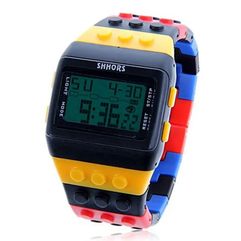SHHORS 2020 Fashion Brand Mens Led Digital Watches Men's Plastic Watches Rainbow Watch Electronic Wristwatches Gift for Husband
