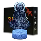 Буддизм ночные огни Будды модель трогательно Светодиодный лампа украшение комнаты Буддизм товаров Религия огни для буддийского