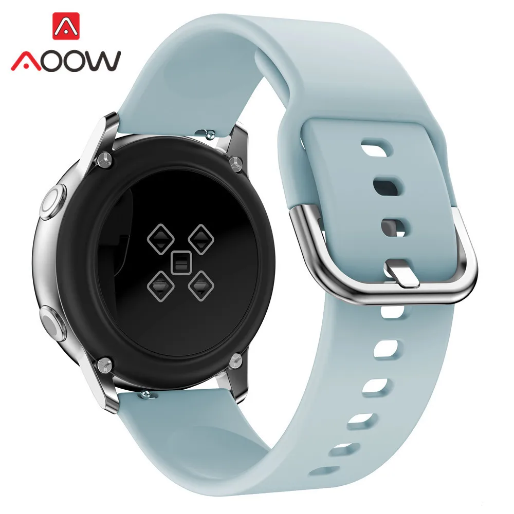20 мм силиконовый ремешок для часов samsung Galaxy Watch Active 2 42 мм gear S2 huawei Garmin Amazfit Active2 сменный Браслет ремешок