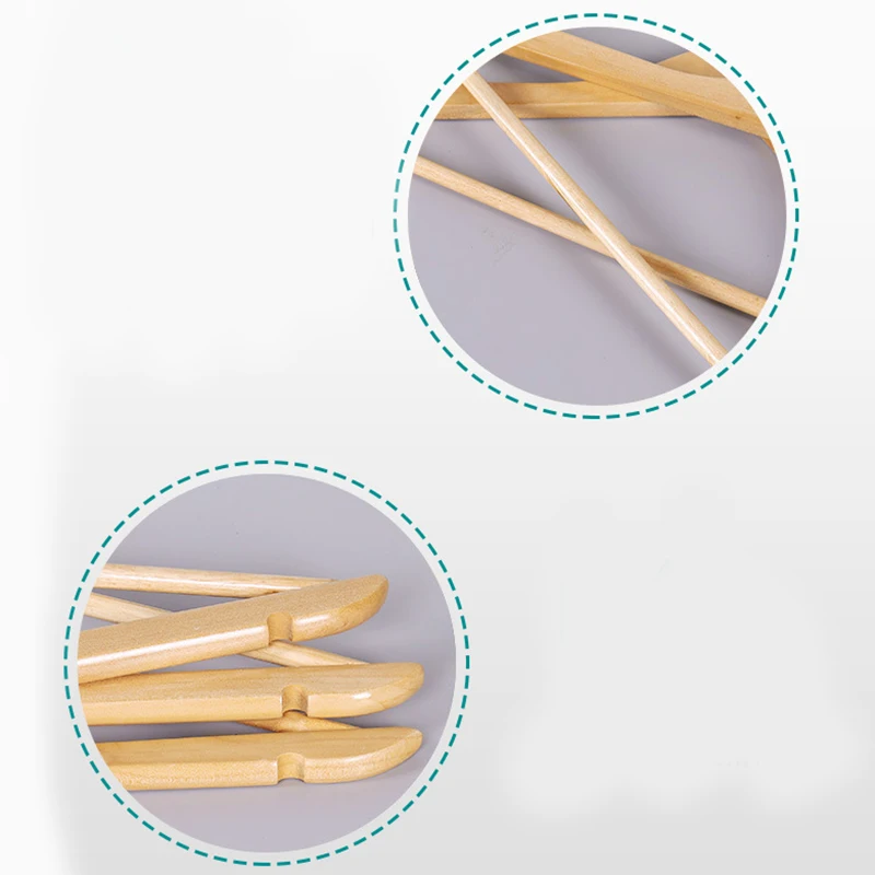 

10Pcs Solid Wood Hanger Non-Slip Hangers Clothes Hangers Shirts Sweaters Dress Hanger Drying Rack Clothing Storage