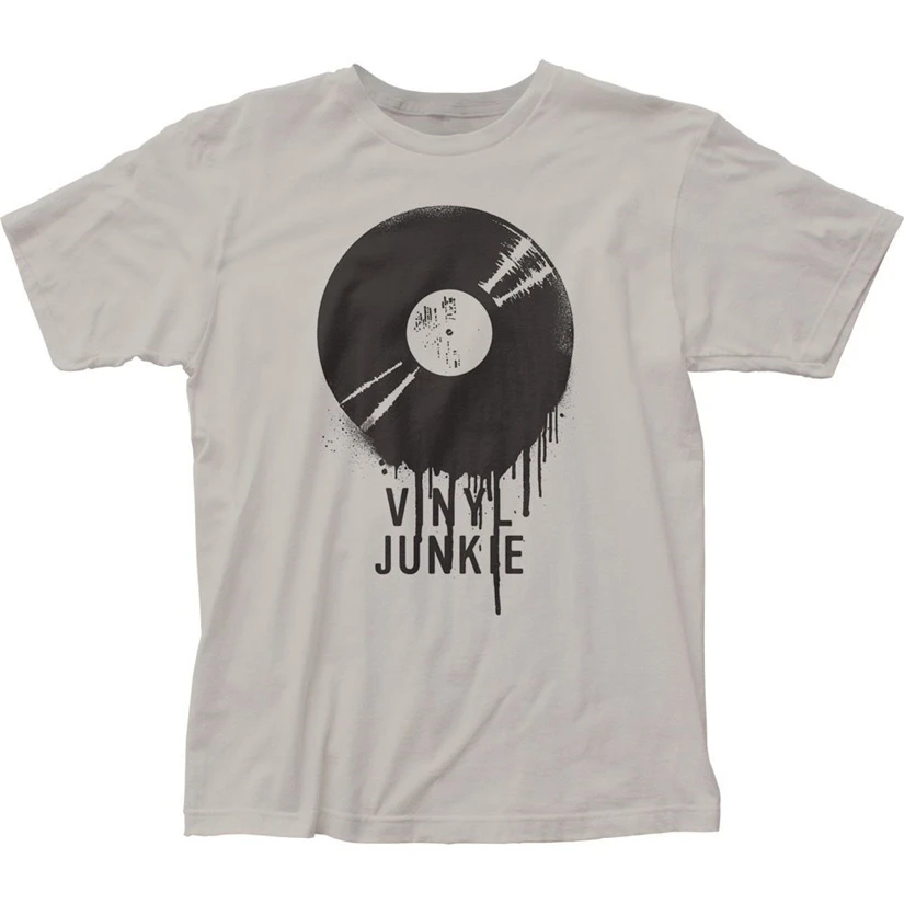 Новая виниловая Мягкая футболка для взрослых с логотипом Junkie Record Album размеры s m l X