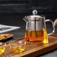 350ml tea pot heat resistant glass teapot with tea infuser filter 12x11x12 cm tea pot transparent glass pot high temperature