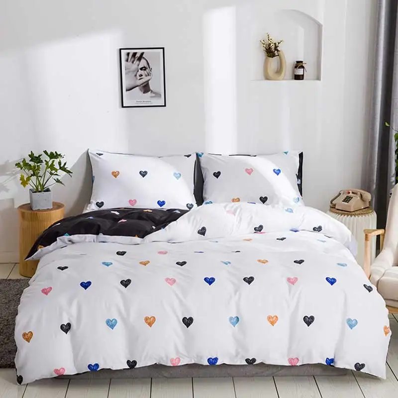 

floral bedding set luxury single double full queen king size duvet cover set leaves star heart Geometric bed set bedspread home