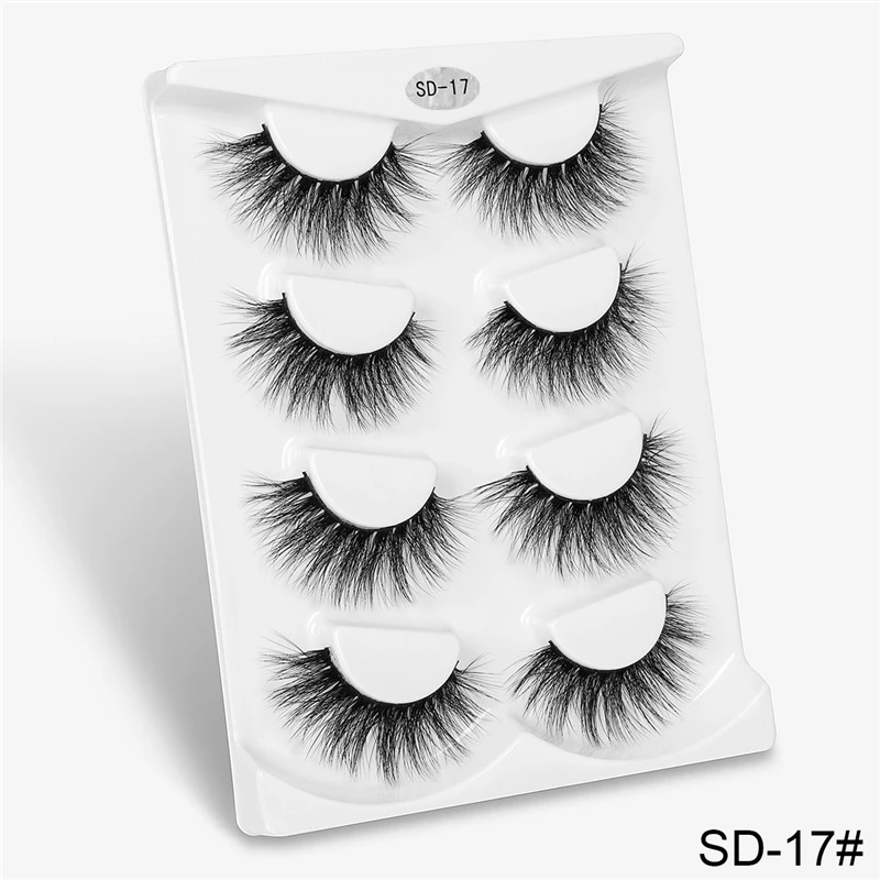 SD17-1 2/4 пар 8D искусственные норковые ресницы натуральные длинные 8D накладные ресницы перекрестного дизайна накладные ресницы ручной работы maquillaje - Цвет: SD17-1