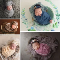 7pcsset newborn baby photo shoot accessories clothing sets infant wrap swaddle for novice photography props posing pillow hat