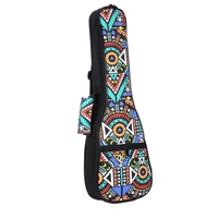 21 inch double strap hand folk ukulele carry bag cotton padded case for ukulele guitar parts accessoriesblue graffiti