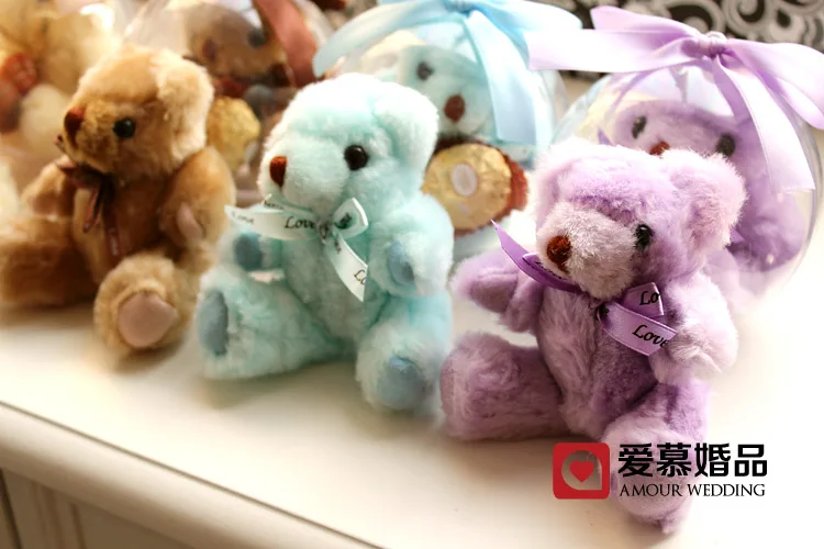 10 см прозрачный хрустальный шар коробка конфет Мишка Тедди круглые свадебные